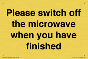 Please switch off the microwave when you have finished